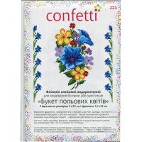 Водорастворимый пришивной флизелин для вышивки Confetti К-223 Букет полевых цветов