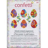 Водорастворимый пришивной флизелин для вышивки Confetti К-247 Писанки с цветами