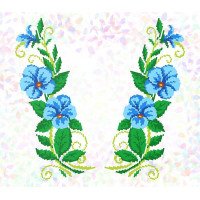 Flizelin water-soluble sew Confetti K-278 Blue flowers