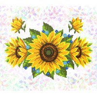 Flizelin water-soluble sew Confetti K-283 Sunflowers and cornflowers