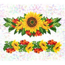 Flizelin water-soluble sew Confetti K-286 Sunflowers and viburnum