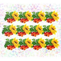Flizelin water-soluble sew Confetti K-287 Sunflowers and viburnum