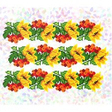 Flizelin water-soluble sew Confetti K-289 Sunflowers and viburnum