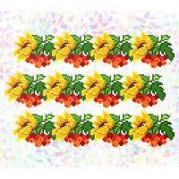 Flizelin water-soluble sew Confetti K-290 Sunflowers and viburnum