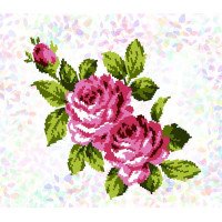 Водорастворимый пришивной флизелин для вышивки Confetti К-304 Букет роз
