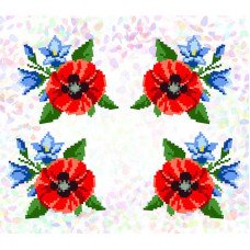 Flizelin water-soluble sew Confetti K-310 Poppies and bells