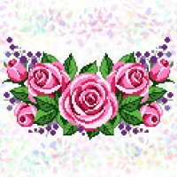 Водорастворимый пришивной флизелин для вышивки Confetti К-327 Розовые розы (1 фрагмент)