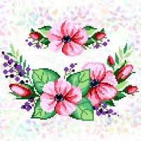 Flizelin water-soluble sew Confetti K-331 Pink bouquet (2 fragments)