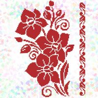 Flizelin water-soluble sew Confetti K-352 Floral pattern (2 fragments)