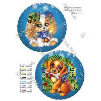 Pattern for beading DANA-1172 Christmas decoration "Happy puppies"