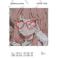 Cхема для вышивки бисером  ДАНА-1409 Девушка аниме