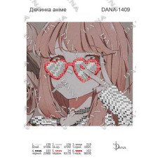Cхема для вышивки бисером  ДАНА-1409 Девушка аниме