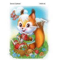 Pattern for beading DANA-165 Squirrel with mushrooms