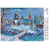 Cхема для вышивки бисером  ДАНА-2151 Зимний пейзаж