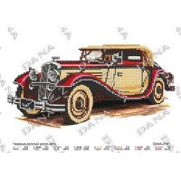Pattern beading DANA-2181 Red and gold vintage automobiles