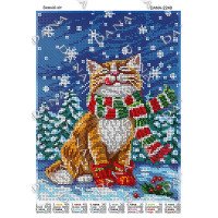 Cхема для вышивки бисером  ДАНА-2249 Зимний кот