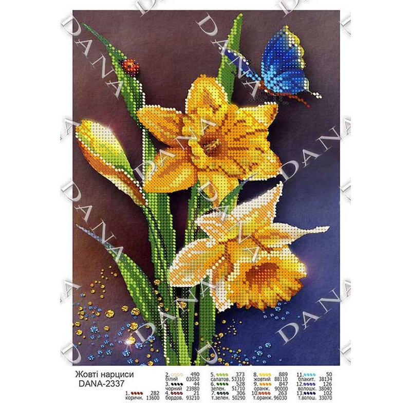 Pattern beading DANA-2337 Yellow daffodils