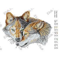 Cхема для вышивки бисером  ДАНА-2364 Пара волков