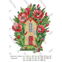 Pattern beading DANA-2421 House with poppies