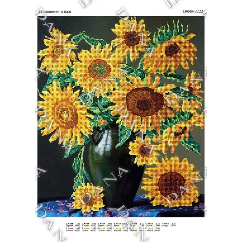 Pattern beading DANA-3222 Sunflowers in a Vase