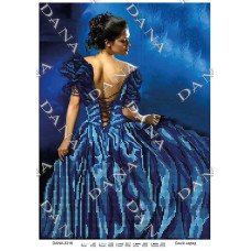 Pattern beading DANA-3316 Blue dress