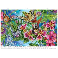 Cхема для вышивки бисером  ДАНА-3339 Пестрые бабочки