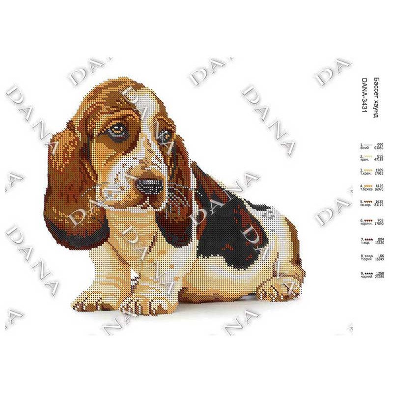 Pattern beading DANA-3431 Basset hound