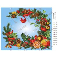 Pattern beading DANA-3433 Winter wreath