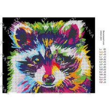 Pattern beading DANA-3441 Colorful raccoon