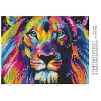 Pattern beading DANA-3442 Colorful lion