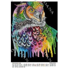 Pattern beading DANA-3448 Rainbow owl