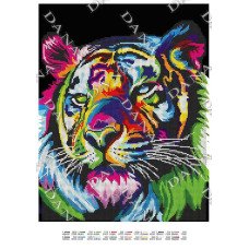 Схема для вишивання бісером ДАНА-3449 Райдужний тигр