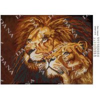 Cхема для вышивки бисером  ДАНА-3516 Лев и львица