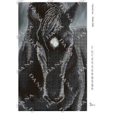 Cхема для вышивки бисером  ДАНА-3586 Черная лошадь