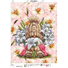 Схема для вишивання бісером ДАНА-3702 Гномик з ліліями