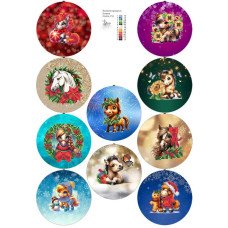 Схема для вишивання бісером ДАНА-3713 Ялинкові прикраси Коники