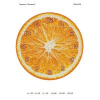Cхема для вышивки бисером  ДАНА-398 Часы Апельсин