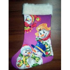 Christmas stocking for beadwork DANA 3184CS Funny snowmen