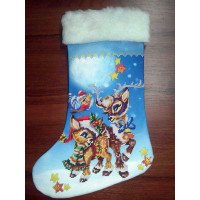 Christmas stocking for beadwork DANA 374CS Christmas deer