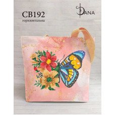 Сумка шоппер для вишивки бісером ДАНА СВ-192  Квітковий метелик