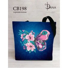 Сумка шоппер для вышивки бисером ДАНА СВ-198 Цветочная бабочка
