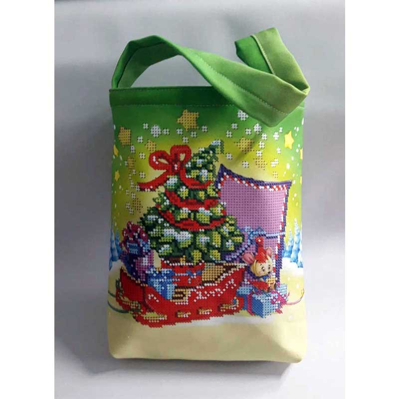Еко сумка дитяча для вишивки бісером ДАНА С-06 Санчата з подарунками