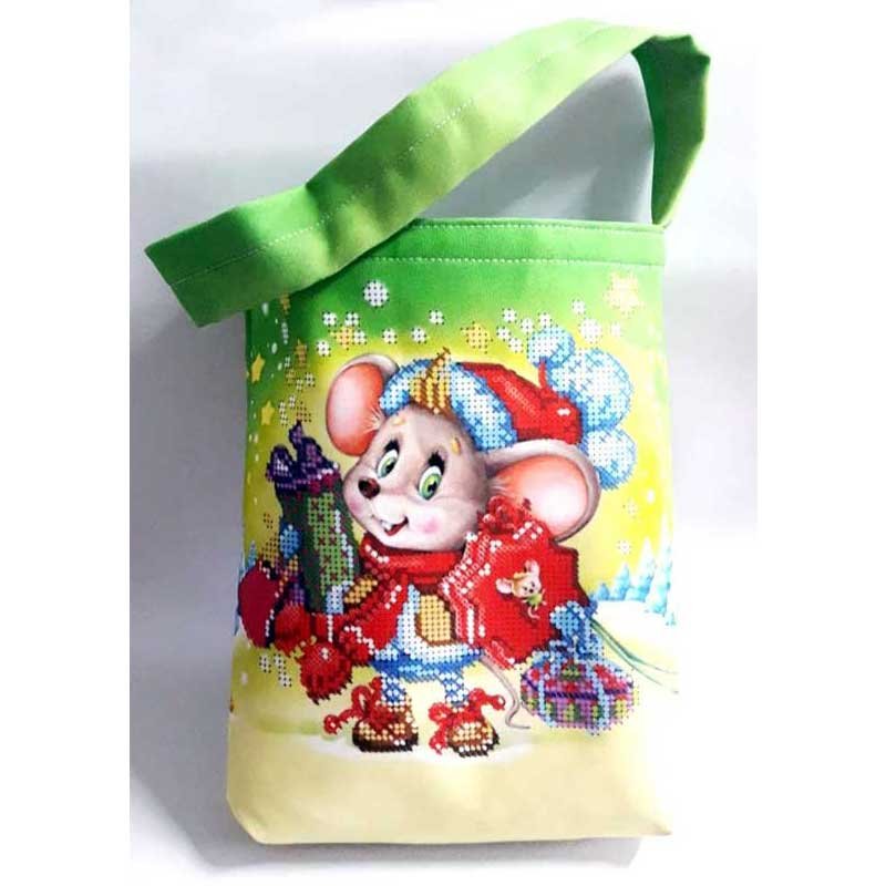 Эко сумка детская для вышивки бисером ДАНА С-06 Санки с подарками