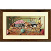Cross Stitch Kits Dimensions 35184 Kittens in the basket