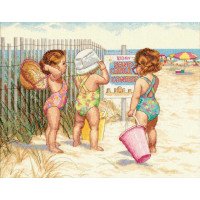 Набір для вишивання хрестиком Dimensions 35216 Дівчатка на пляжі