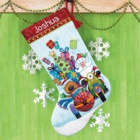 Cross Stitch Kits Dimensions 70-08867 Santa’s Sidecar Stocking