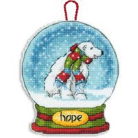 Набір для вишивання хрестиком Dimensions 70-08906 Різдвяна прикраса Снігова куля Надія