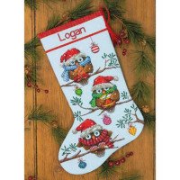 Cross Stitch Kits Dimensions 70-08951 Holiday Hooties Stocking
