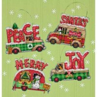 Cross Stitch Kits Dimensions 70-08974 Holiday Truck Ornaments