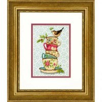 Cross Stitch Kits Dimensions 70-65171 Stacked Tea Cups